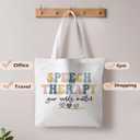 Motivational Canvas Tote Bag,Positive Affirmation Gifts for Women Men Reusable Grocery Shopping Tote Bag Purse (Speech Therapy)