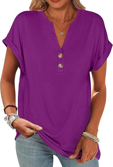 ANRABESS Womens Top, Purple, Small
