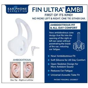 Earphone Connection Fin Ultra Ambi Two Way Radio Clear Medium Earpiece Eartip for Clear Acoustic Audio Tube Elbow