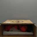 60LB Large Automatic Chicken Feeder with Viewing Window, 7 Port No Waste Design,Rust-Proof Metal Chicken Feeder with Adjustable Height Legs and Safety Latch, Suitable for Outdoor Coops