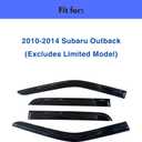 IG Window Visors Fit for 2010-2014 Subaru Outback, Out-Channel Rain Guards Vent Wind Deflectors 4PC, Car Accessories for 10-14 Outback (Excludes Limited Model)