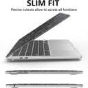 AKIT Compatible with MacBook Air 13 inch Case Sparkly 2025 2024-2022 M4 M3 M2 A3240 A3113 A2681, Glossy Glitter [Anti-Cracking] Hard Shell Laptop Case Cover for MacBook Air 13.6 inch 2025, Black