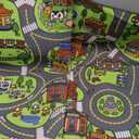 Upgrade Ultra Non Slip Kids Car Rug, Kids Road Playmat Rug for Toy Cars, Educational Town City Map Washable Carpet for Boy Playroom Bedroom, Safer Car Track Play Mat for Children Baby Toddler, 60"x36" (Grey Green)