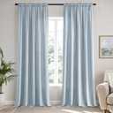 MIULEE Light Blue Privacy Sheer Curtains that Let Light in 90 Inches Long Non-See-Through Semi Sheer Curtain Light Filtering Window Curtains Drapes for Living Room Bedroom 2 Panels Set 42 X 90