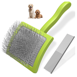 2PCS Slicker Brush for Dogs & Pet Comb,Professional Dog Grooming Brush (Goldendoodles,Poodles,Labradoodles) with Extra Long Pins to Effectively Remove Tangles, Knots and Mats
