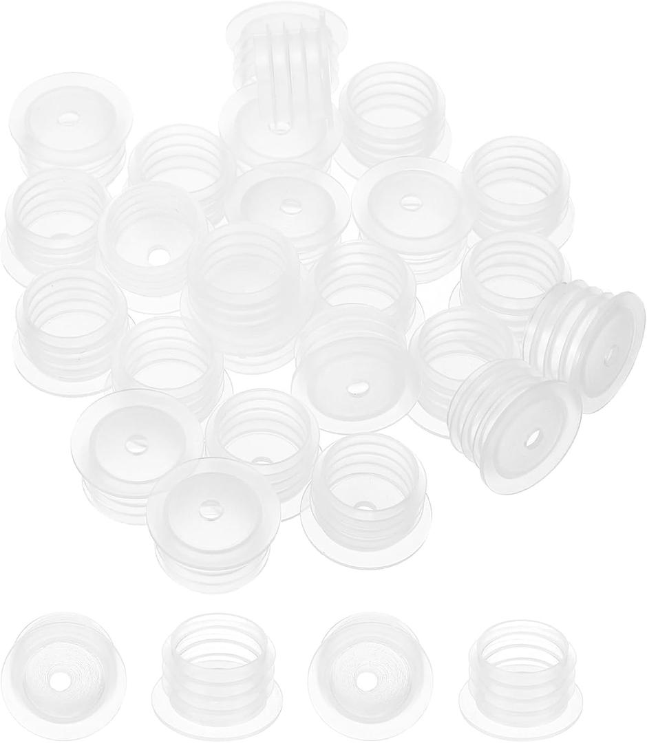 PATIKIL Bottle Adapter 0.59"/15mm, 25 Pcs Press in Bottle Adapter Plugs for Oral Dispensers Liquid Oil Plastic Glass Bottles Stopper, Clear