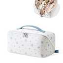 EACHY Travel Makeup Bag,Large Capacity Cosmetic Bags for Women,Waterproof Portable Pouch Open Flat Toiletry Bag Make up Organizer with Divider and Handle (Medium)