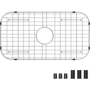 Sink Protector Grid 26-1/16" x 14-1/16", Centered Drain with Corner Radius 3-1/2", 304 Stainless Steel Material Centered Drain