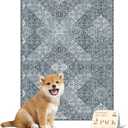 nunubaby Washable Pee Pads for Dogs, Stylish, Non-Slip and Leak-Proof Pee Pads. Reusable Potty Pads for Dogs for Crates and Floors.(Blue/Multi, 18" x24" )