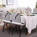 Tatuo 4 Pieces Christmas Chair Covers Decor, Santa Claus Hat Snowflake Chair Xmas Cap, Kitchen Dining Chairs Slipcovers Sets for Christmas Holiday Festive Decorations(Grey)