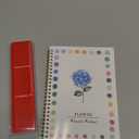 Watercolor workbook, Watercolor Paint Set, 16-Page Spiral-Bound Watercolor Book containing 12 Colors of Paint and 2 paintbrushes (Flower)