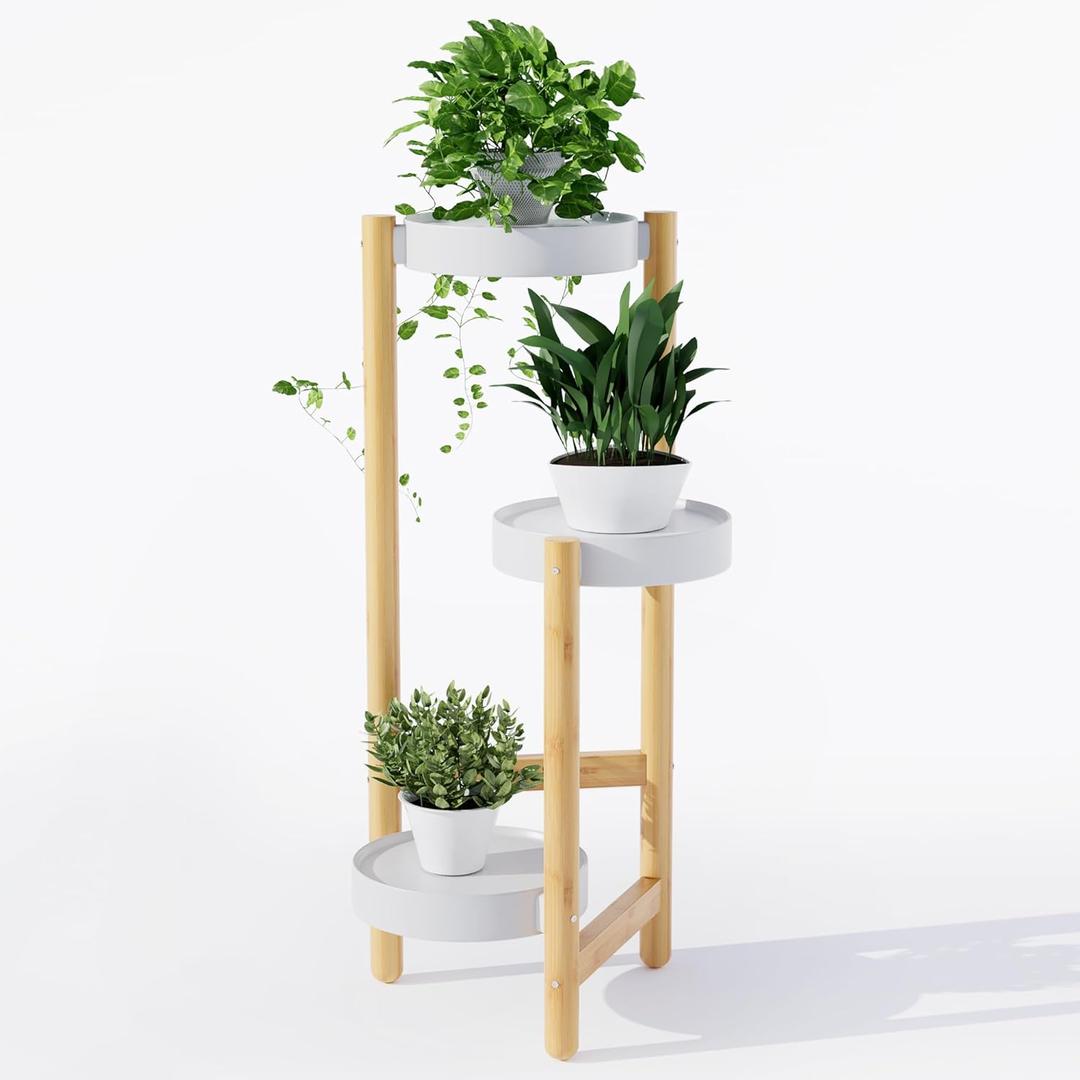 APRTAT Plant Stand Indoor, 3 Tier Bamboo Plant Stands Corner Plant Stand for Multiple Plants, Tall Plant Shelf Plant Holders for Indoor, Outdoor, Corner, Living Room, Balcony, and Bedroom