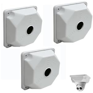 Universal Bullet Security Camera Junction Box Mount Bracket Plastic Rainproof Junction Box Mount Bracket for IP Camera Electric Enclosure, Indoor/Outdoor Wall Cable Junction Base Boxes (3 Pack)
