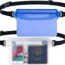 CADONO 2-Pack Waterproof Pouch with Adjustable Waist Strap | Screen Touch Sensitive Dry Bag, Keep Your Phone and Valuables Dry, Perfect for Swimming Kayaking Boating Fishing Beach Diving (Clear)