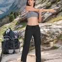 Womens Hiking Pants Lightweight Quick Dry Cargo Pants 4 Pockets Water Resistant Travel Casual Work Athletic Pant (Black, M)