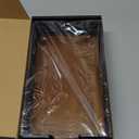 Wican Guest Towel Holder Tray for Bathroom, Oak and Iron Napkins Holder for Powder Room Dinning Table Wooden Basket for Disposable Paper Hand Towels Black & Walnut (9.06 x 5.51 x 2.56 inchs)