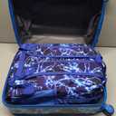 Redbaker 17 Inch 6 Pcs Kids Luggage Set Kids Rolling Luggage Double Pattern Suitcase for Boys Girls (Blue, Lightning Style)