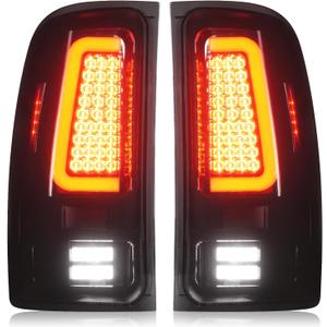 Tresound Rear LED Tail Lights for GMC Sierra 1500 2007-2013 (SLT, WT, SL, SLE), 2500 3500 HD 2007-2014 (Only fit 3500HD with Single Rear Wheel Model) GM2801208, Chrome Housing Smoke Lens