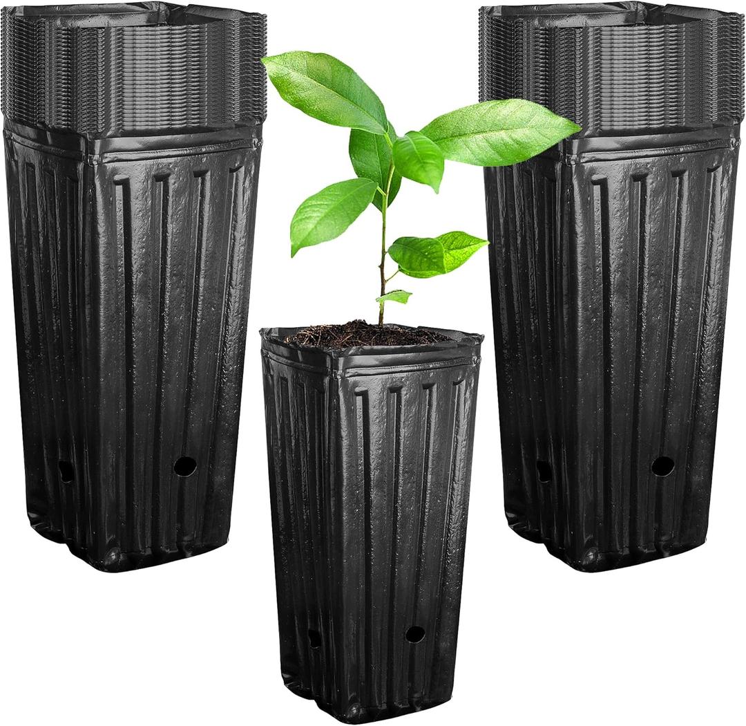 Iceyyyy 40Pcs Tall Tree Pots,Plastic Deep Nursery Treepots,7.8" Tall Seedling Flower Plant Container Pots for Indoor Outdoor Garden Plants (40pcs)