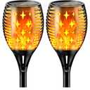 Solar Torch Lights Flickering Flames Torches, Waterproof Outdoor Flame Decoration Lighting for Yard Driveway, 6 Pack