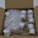 Greenhouse Trellising Kit, 10 PCS Tomato Hooks with String & 100 PCS Support Clips, Metal & Nylon, White, Linear Plant Support, Tomato Trellis
