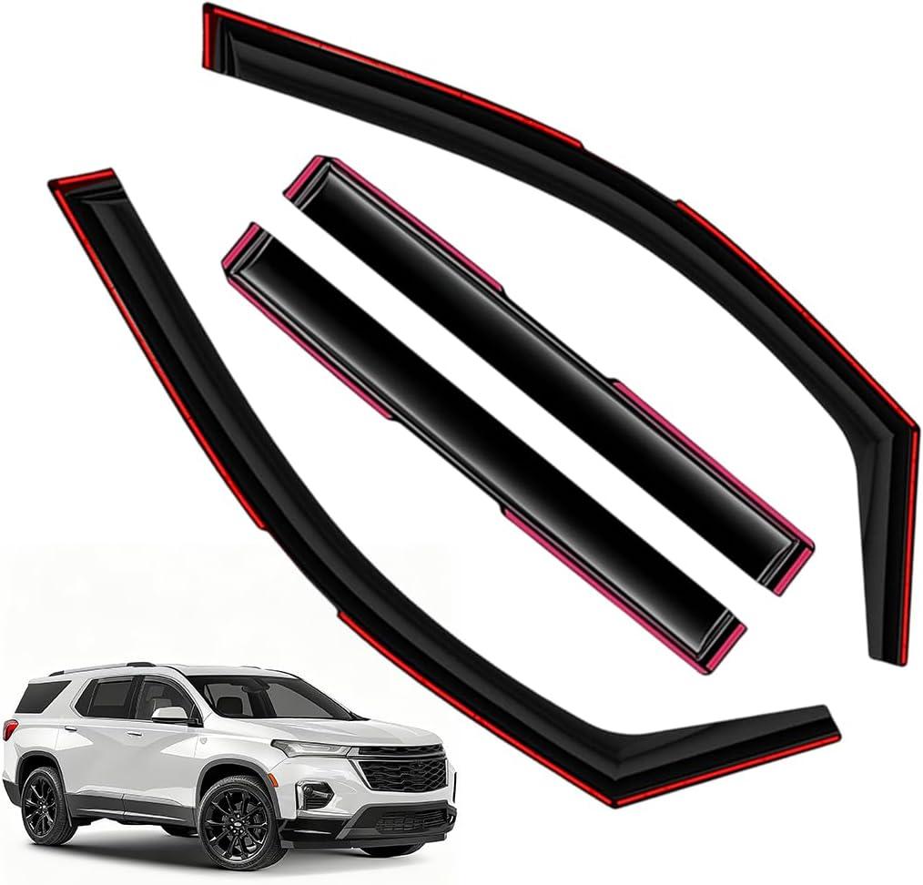 Window Visors Rain Guards FIT 20182023 Chevrolet Traverse in-Channel Vent Deflectors 4PC Set All-Weather