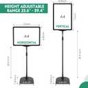 Wesiti 12 Pack Adjustable Poster Stand Holder Floor Standing Display Sign Holder for Advertising Business Menu Stand Vertical and Horizontal View Sign Displayed Black (8.5 x 11 Inch)