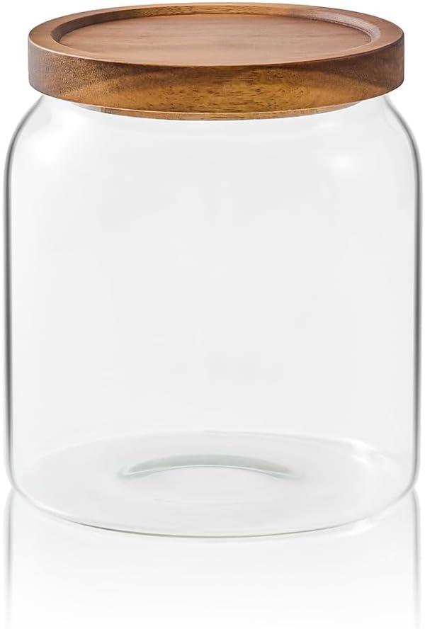 Sweejar Glass Jars for Laundry Room Organization, Half-Gallon Laundry Pods Container, Glass Food Storage Jars with Airtight Lid, 1 Pack, Press Lid