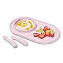 OXO Tot Textured Suction Plate & Spoons Set, Baby Led Weaning Supplies