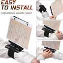 Flute Lyre Flip Folder for Marching Band, 12 Pcs Waterproof 7.5 x 6.5 inches Double Sided Flip Folio Folder Pages with 2 Holes Adjustable Sheet Music Stand Holder for Clarinet Trumpet(White)