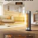 DREO Space Heater for Large Room, 23 Inch Electric Heaters for Indoor Use, 8 Safe Protection Tower, 70° Oscillation, PTC Ceramic with Thermostat and Remote, Quiet, 12H Timer, Bedroom, Office