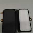 Rssviss Crossbody Case for iPhone 17 Pro Case Wallet, RFID Blocking Leather with Card Holder Kickstand, Handbag Zipper Flip Cover with Wrist Strap for iPhone 17 Pro Men Women 6.3", Black