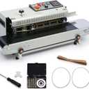 U.S. SOLID Continuous Bag Band Sealer Sealing Machine, Automatic Horizontal Band Sealer with Digital Temperature Control for 0.02-0.08mm PVC Bags Films Stamp Coding 110V/60HZ