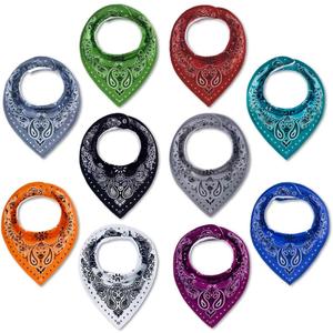 Maiwa 10 Pack Baby Triangle Bandana Bibs for Boys Girls for Drool Teething Eating with Snaps
