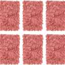 BLOSMON Artificial Flower Wall Panel - Set of 6 Dusty Pink Fake Silk Hydrangea Floral Backdrops (24 x 16 Inch) - Perfect for Wedding Party Baby Shower Decoration
