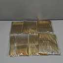 I00000 90 Pcs Gold Plastic Knives,Plastic Silverware, Gold Disposable Utensils, Heavy Duty Disposable Knives Dinnerware Perfect for Parties, Wedding & Dinners