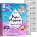 ARME 20MG Hyaluronic Acid Vaginal Moisturizers Suppositories + Coconut Oil&VE 72-Hour for Vaginal Dryness from Menopause, Surgery Hormone-Free Best Vaginal Dryness Products 1-Month Supply (12 Inserts)
