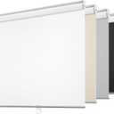 ChrisDowa Cordless Free-Stop 100% Blackout Blinds for Windows, Roller Windows Shades with Thermal Insulated, UV Protection Fabric for Living Room, Office and Home. Easy to Install.White,34" W X 72" H