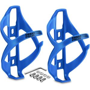 Corki Cycles Bike Water Bottle Holder, Right Side Load Water Bottle Cage for Road, Mountain, Gravel Bicycle Palatinate Blue 2 Pack