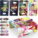 Feltom 28 Pack Valentines Day Gifts for Kids - Mini Finger Skateboard with Valentine's day Greeting cards for kids, Fingerboard Skate Lovers Classroom Valentine's Party Favor, Exchange Prizes Gift (Black)