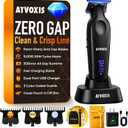 Zero Gap 9,000 RPM Brushless Professional T Blade Trimmer for Men: Cordless Hair/Beard Clipper Edger Liner Outliner with LED Display 300min Runtime Fast Charging Stand Travel Pouch