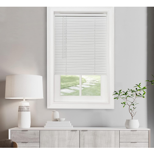 Cordless Light Filtering Mini Blind - 47 Inch Width, 48 Inch Length, 1" Slat Size - Pearl White - Cordless GII Morningstar Horizontal Windows Blinds for Interior by Achim Home Decor