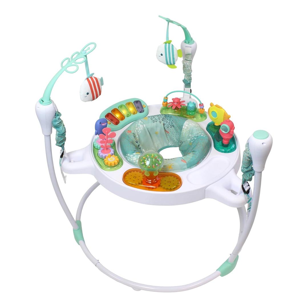 Infantino Magic Motion Activity Jumper, Under The Sea Baby Jumper with 360 Seat, Removable Piano, Lights & Music, Adjustable Height Activity Center, Motor Skills and Sensory Play, Ages 4+ Months