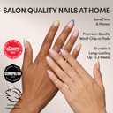Glamnetic Press On Nails - Sprinkles | Rainbow French Tip Fake Nails, UV Finish Short Pointed Almond Shape, Salon Quality Semi-Transparent Nails in 12 Sizes - 24 Nail Kit with Glue