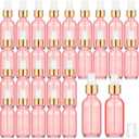 Roshtia 30 Pcs 2 oz/ 60 ml Rose Gold Glass Spray Bottle Refillable Perfume Atomizer Clear Decorative Empty Bottles with Fine Mist Sprayer Pump for Face Body Travel