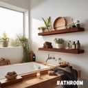 Habudda Floating Shelves for Rustic Home Decor, Natural Solid Wood Wall Shelf, Invisible Bracket Wall Mount, 23.6 Inches, 2 Pack, 23.6"6.7"1.6"