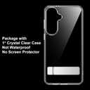 Designed for Samsung Galaxy S26 Case Clear, Built-in Invisible Kickstand [Military Grade Drop Protection] Anti-Yellowing Slim Fit Shockproof Cover for Galaxy S26 5G 6.3 Inch - Crystal Clear