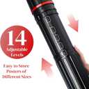 Eorbow 2 Pack Extendable Poster Tube, Round Black Telescoping Art Drafting Tube, Expand from 30.3" to 52", Plastic Blueprint Document Storage Holder Cases with Strap for Carrying Artworks Scrolls