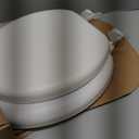 Mayfair Padded Toilet Seat, Cushioned Soft Vinyl over Wood Core Seat, Secure Hinges, Easy Clean, Made in USA, Round, White