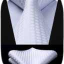 HISDERN Polka Dot Ties for Men Classic Silk Ties and Pocket Square Formal Business Necktie Handkerchief Wedding Party